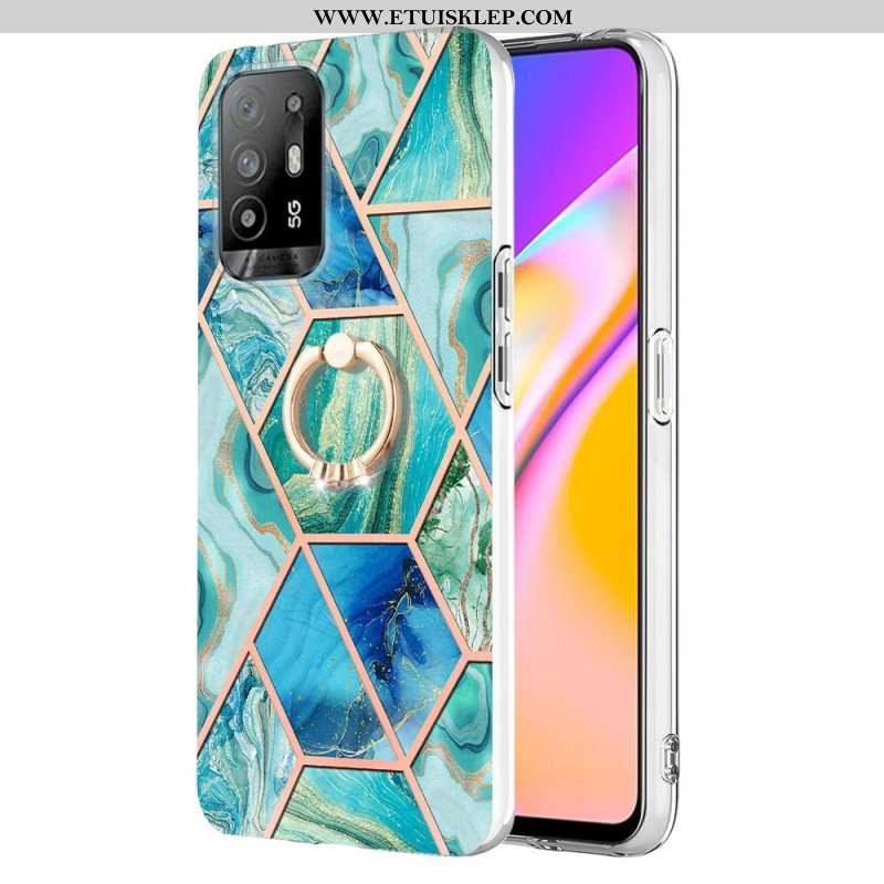 Etui do Oppo A94 5G Geometryczny Marmur Z Pierścionkiem